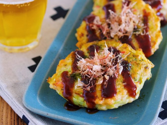 1枚40円・10分でできる節約おつまみ「お好み焼き風つくね」レシピ